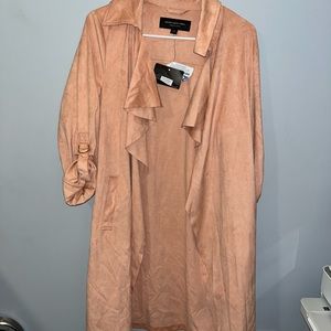 Suede trench coat